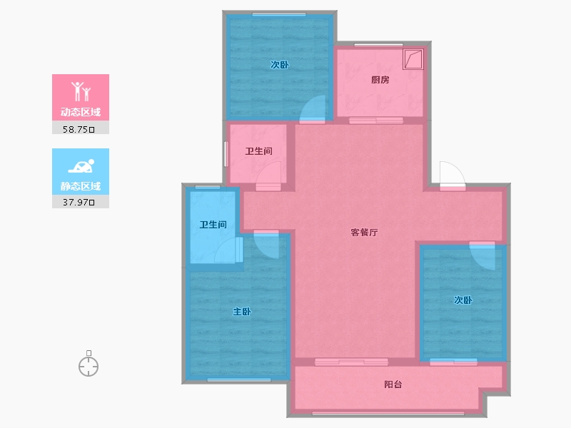 山东省-德州市-阳光佳苑-115.00-户型库-动静分区