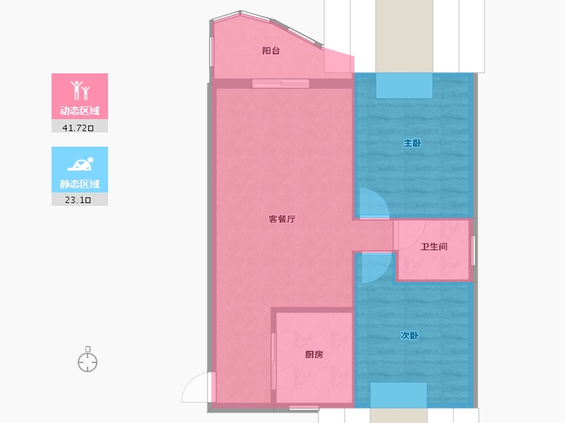 福建省-厦门市-东坪花园-62.00-户型库-动静分区