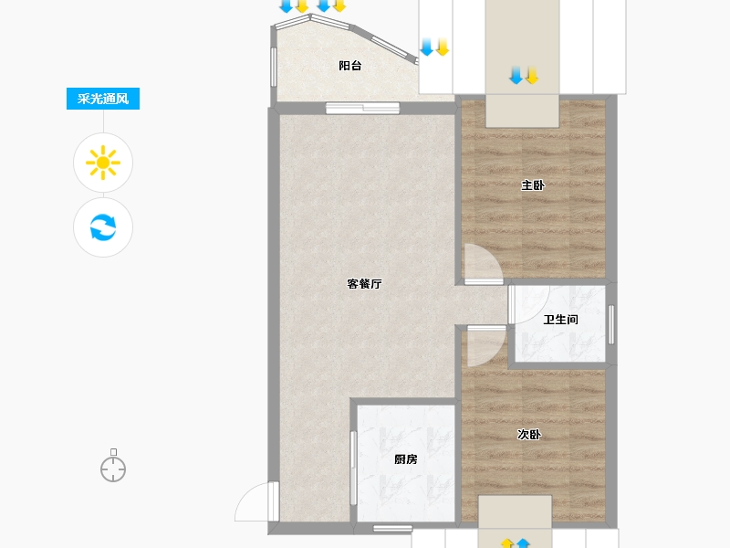 福建省-厦门市-东坪花园-62.00-户型库-采光通风