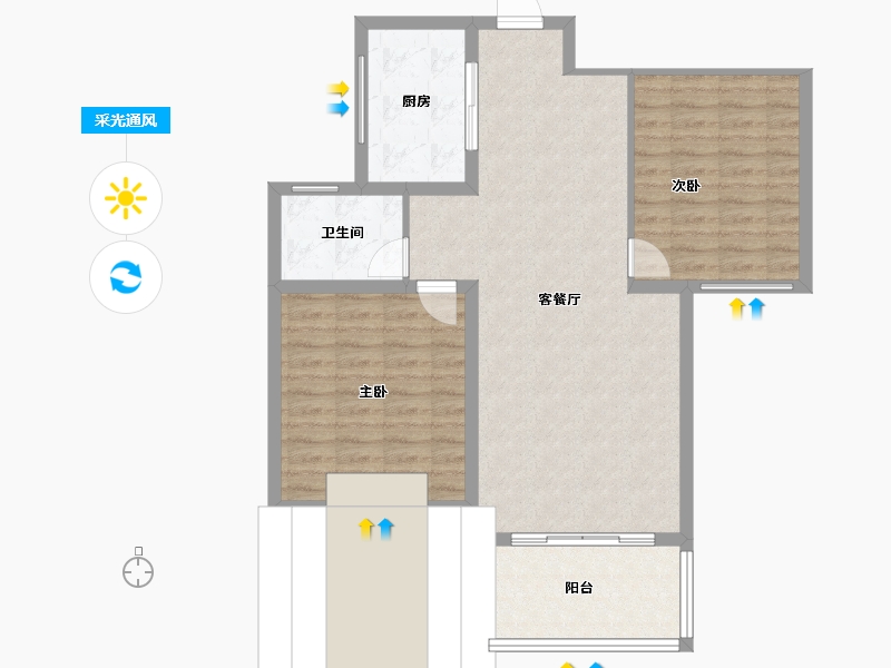 山东省-济宁市-东方学府-86.74-户型库-采光通风