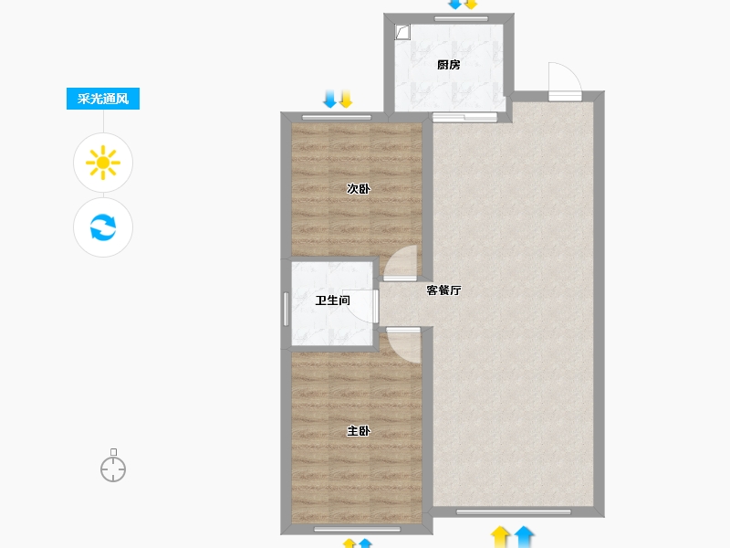 内蒙古自治区-赤峰市-林西县华叶二期小区-75.61-户型库-采光通风