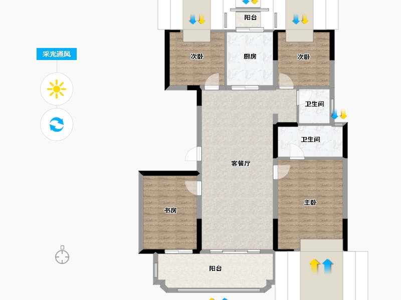 河南省-新乡市-东辉理想城-119.30-户型库-采光通风