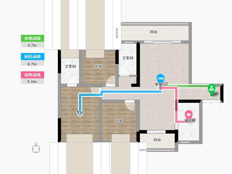 贵州省-六盘水市-山水华府-95.00-户型库-动静线