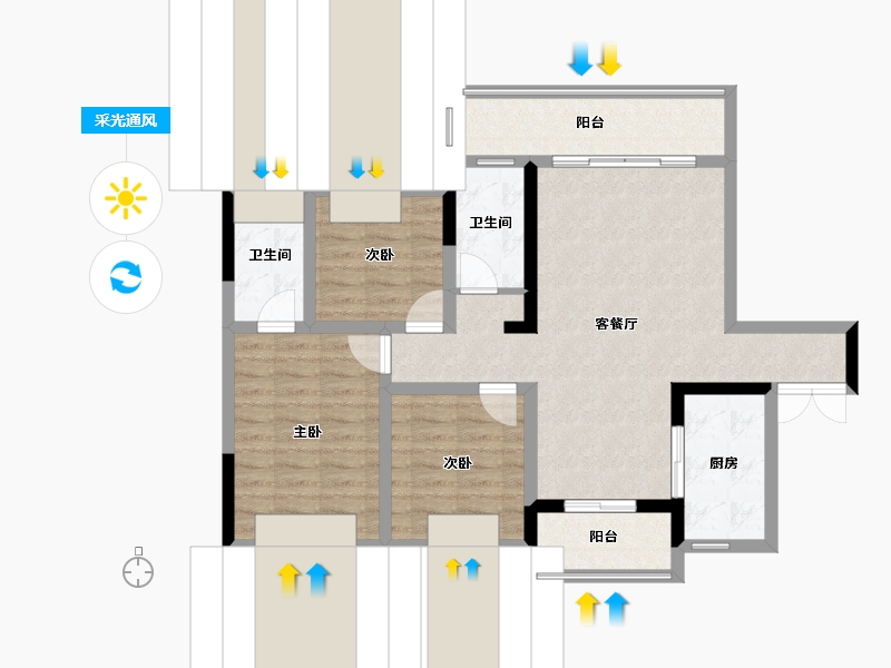 贵州省-六盘水市-山水华府-95.00-户型库-采光通风