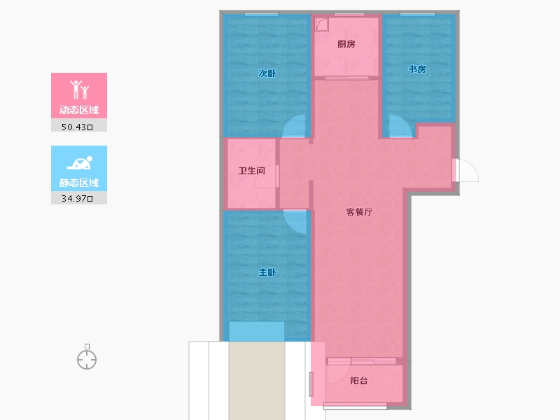 河北省-廊坊市-孔雀城航天首府-75.98-户型库-动静分区