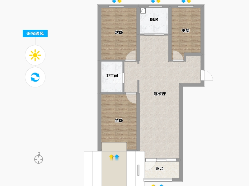 河北省-廊坊市-孔雀城航天首府-75.98-户型库-采光通风