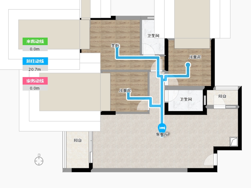 广东省-中山市-金鹰半山花园-78.40-户型库-动静线