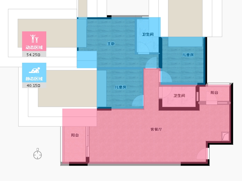 广东省-中山市-金鹰半山花园-78.40-户型库-动静分区