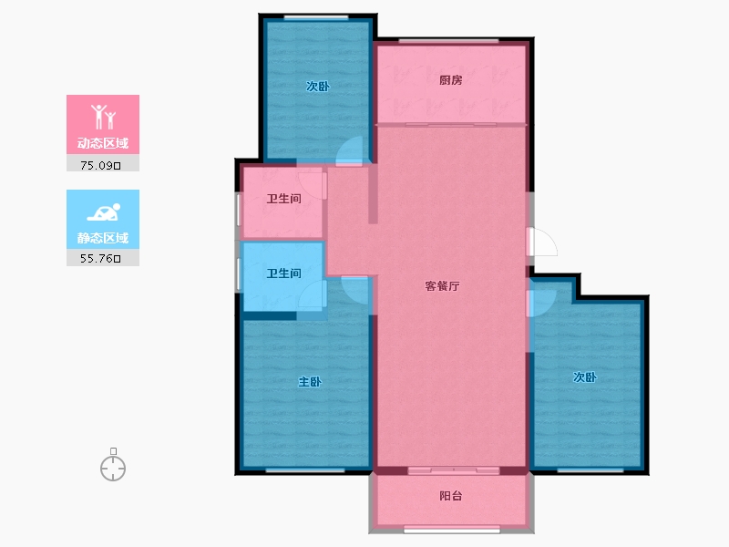 山东省-德州市-金辰公馆-118.50-户型库-动静分区