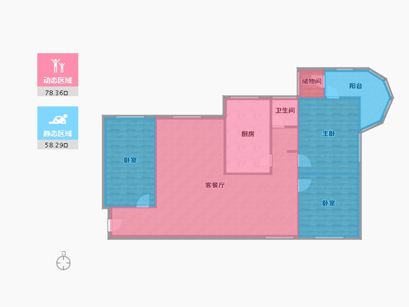 陕西省-汉中市-东城世纪园-116.80-户型库-动静分区