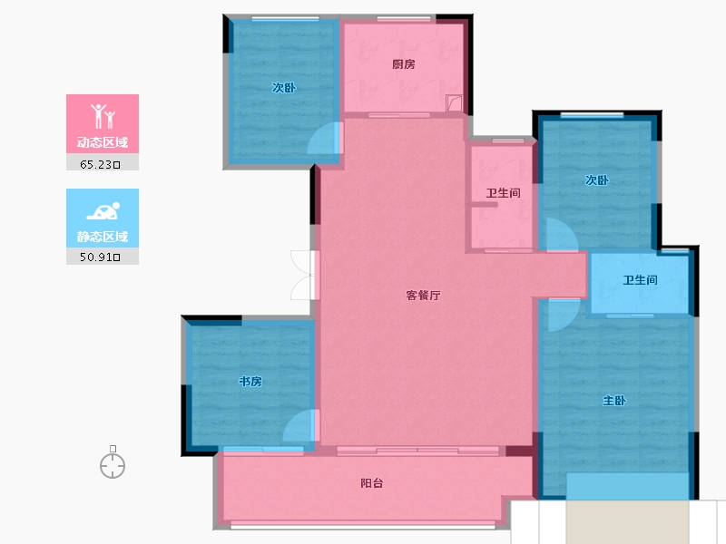 河南省-商丘市-商丘睢阳吾悦和府-113.05-户型库-动静分区