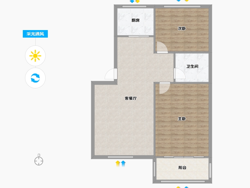 陕西省-西安市-古都西苑温泉小区西苑东区-102.40-户型库-采光通风