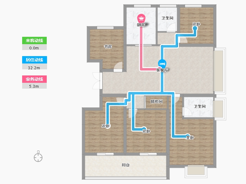 浙江省-温州市-白象壹号-135.20-户型库-动静线