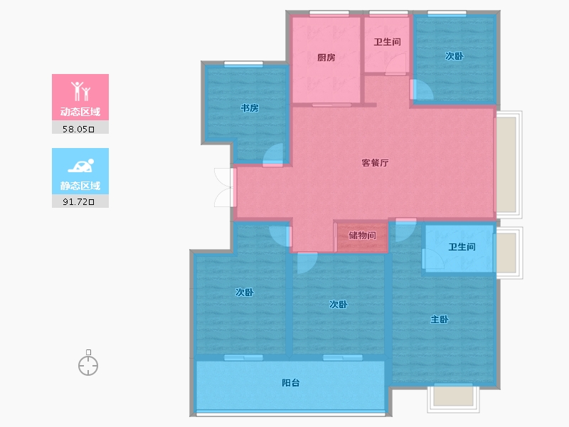 浙江省-温州市-白象壹号-135.20-户型库-动静分区