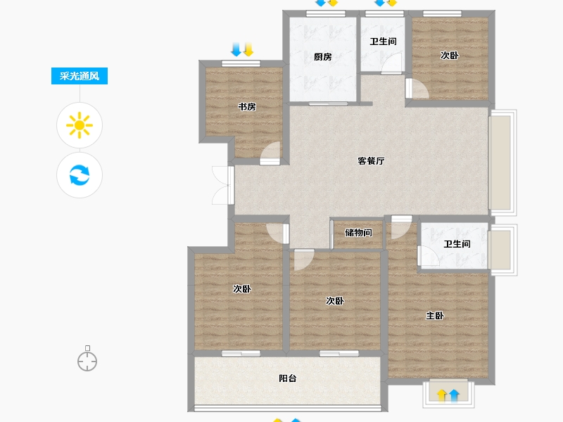 浙江省-温州市-白象壹号-135.20-户型库-采光通风