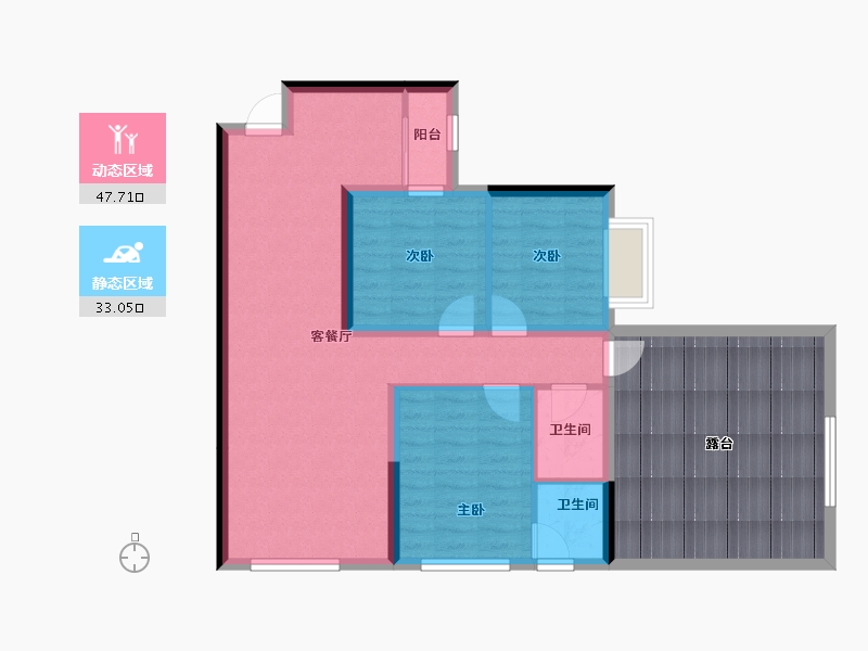 四川省-眉山市-玫瑰新天地-96.00-户型库-动静分区