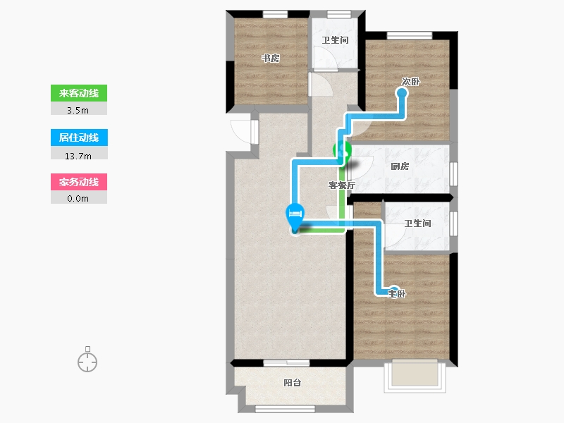 河南省-郑州市-郑西鑫苑名家-82.52-户型库-动静线