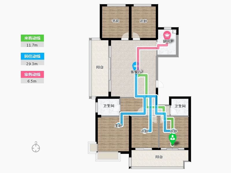 浙江省-金华市-新湖香格里拉-113.60-户型库-动静线