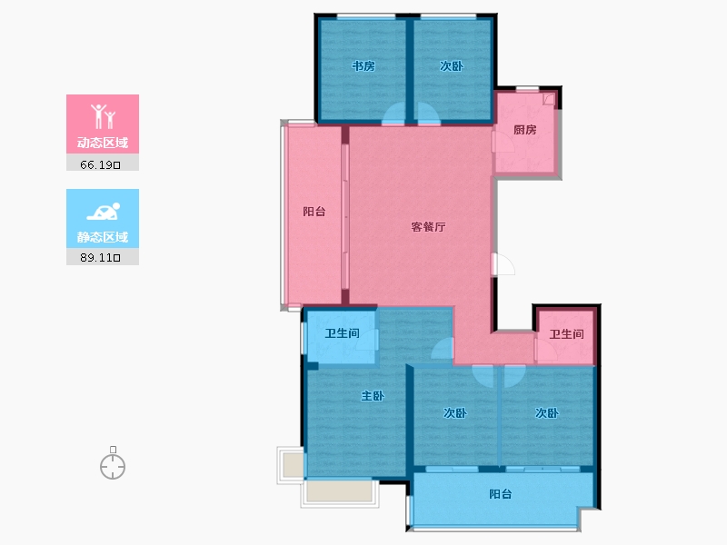 浙江省-金华市-新湖香格里拉-113.60-户型库-动静分区