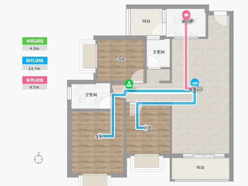 贵州省-贵阳市-两夹坡小区-79.71-户型库-动静线