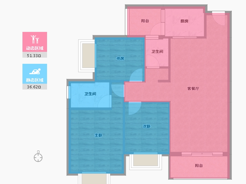 贵州省-贵阳市-两夹坡小区-79.71-户型库-动静分区