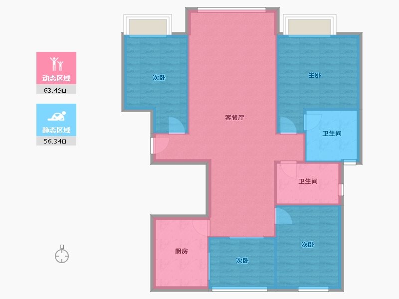 河南省-安阳市-安阳万达华府-111.20-户型库-动静分区