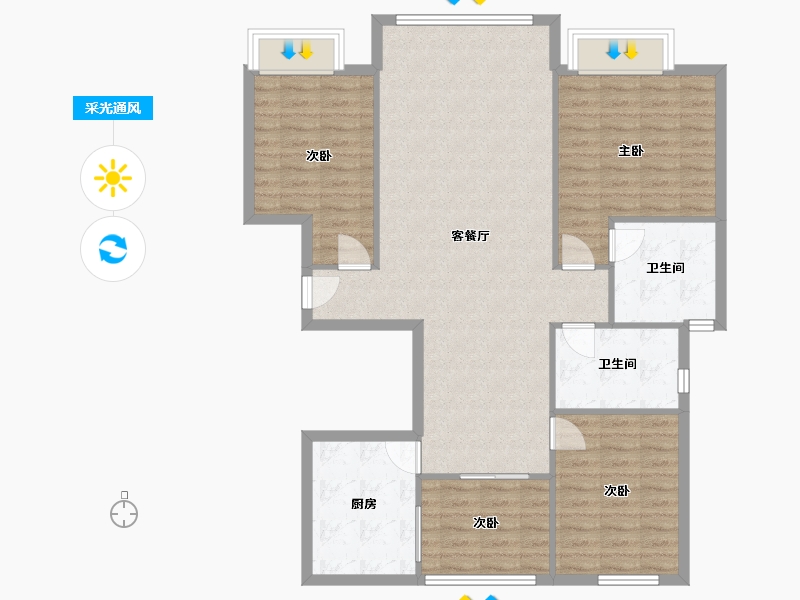 河南省-安阳市-安阳万达华府-111.20-户型库-采光通风