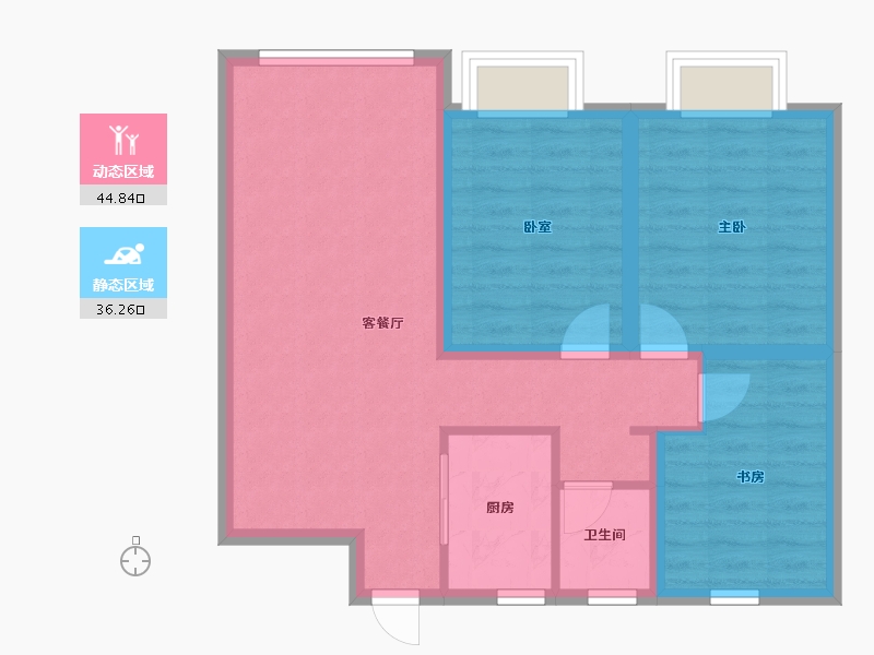 安徽省-阜阳市-天章水岸国际-75.12-户型库-动静分区