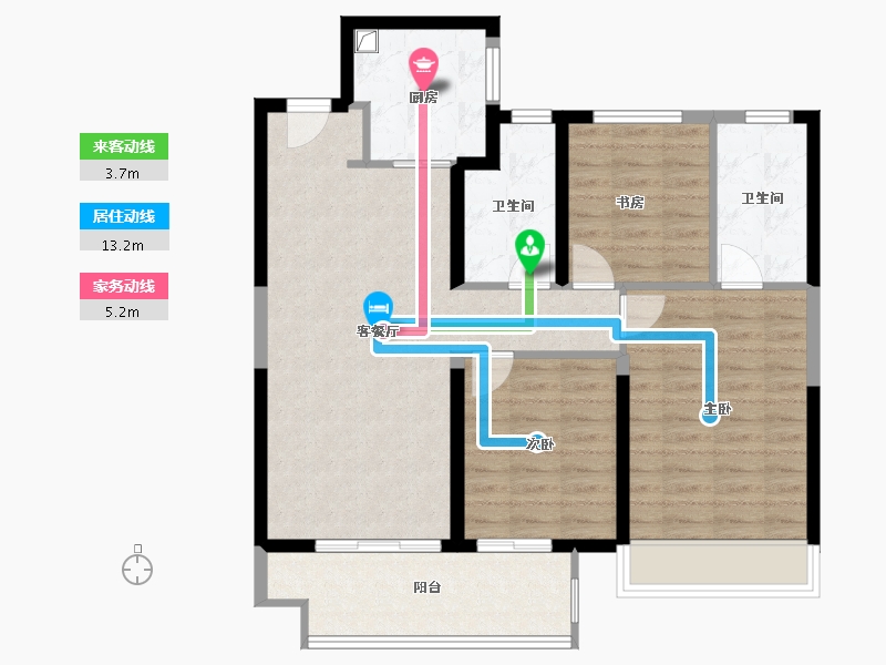 江苏省-宿迁市-卓越华耀时代-89.60-户型库-动静线