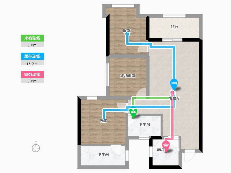 湖北省-荆州市-公安县宏泰新城-70.40-户型库-动静线