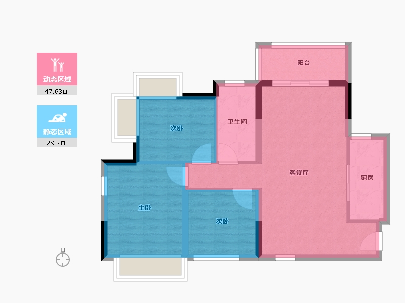 广东省-珠海市-福康花园-68.80-户型库-动静分区