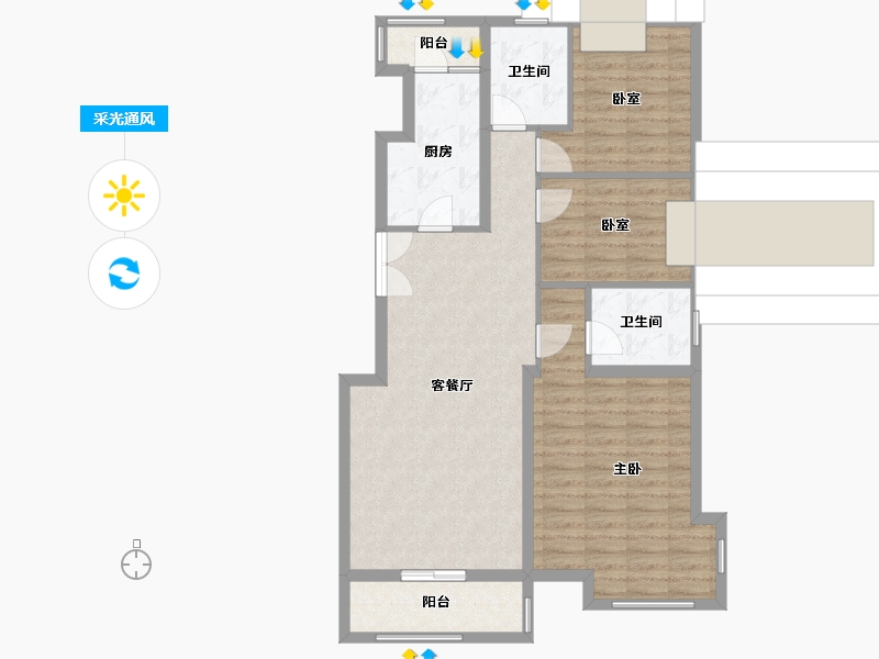 北京-北京市-上海沙龙-97.41-户型库-采光通风