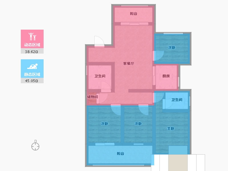 浙江省-温州市-瑞祥天樾-99.20-户型库-动静分区