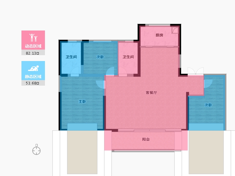 山东省-潍坊市-奎文一号-123.20-户型库-动静分区