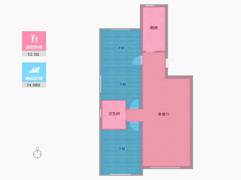 黑龙江省-哈尔滨市-鲁商悦未来-78.40-户型库-动静分区