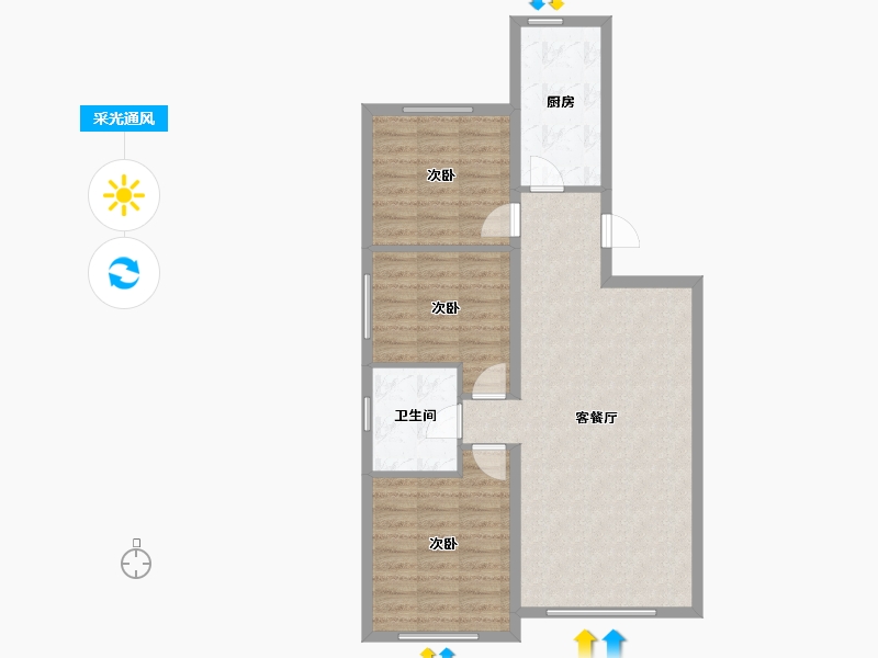 黑龙江省-哈尔滨市-鲁商悦未来-78.40-户型库-采光通风