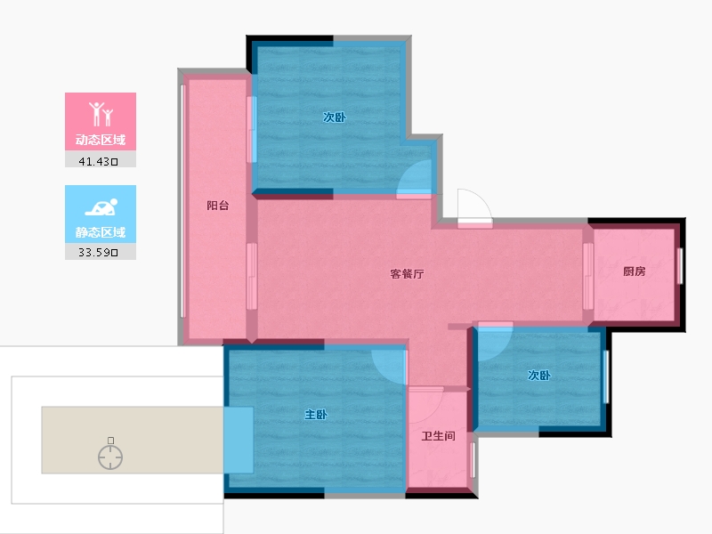 江苏省-盐城市-中船翠湖名邸-77.55-户型库-动静分区