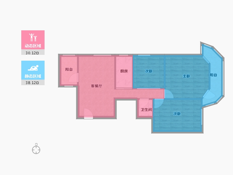 北京-北京市-农光里-72.56-户型库-动静分区