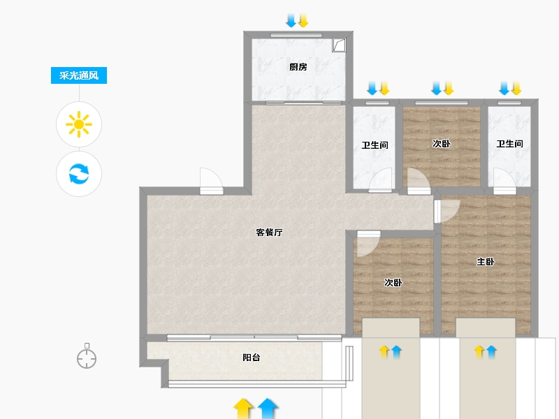 山东省-德州市-壹品书香-116.00-户型库-采光通风