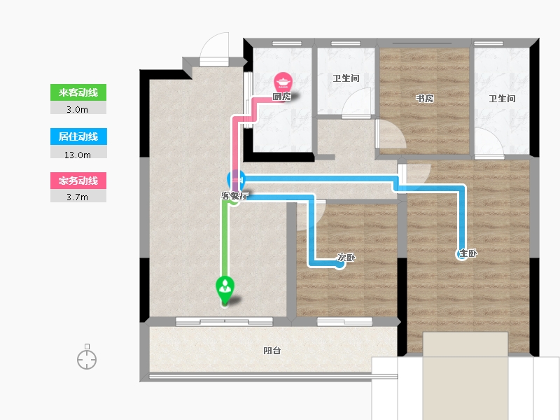 浙江省-温州市-新希望玉锦麟-78.89-户型库-动静线