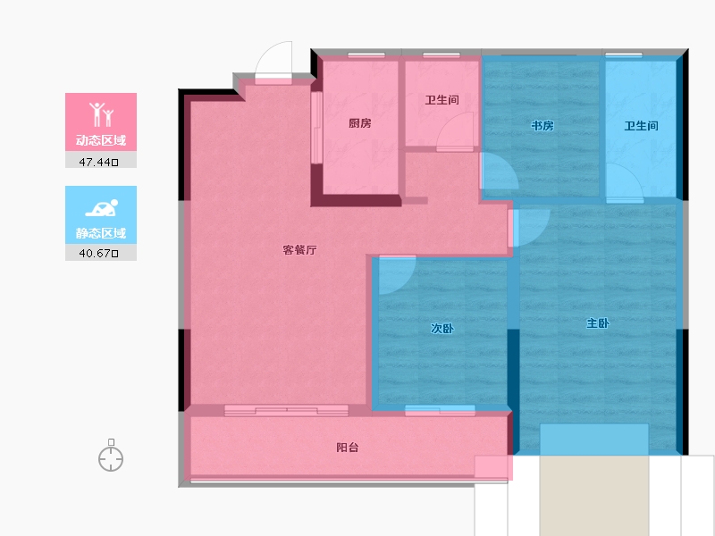 浙江省-温州市-新希望玉锦麟-78.89-户型库-动静分区