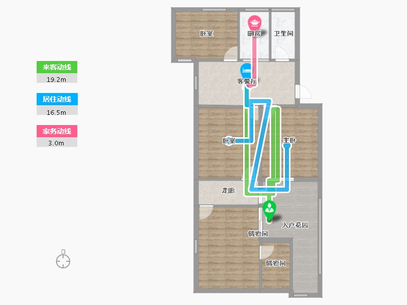 江苏省-南京市-扬子十二村-66.00-户型库-动静线