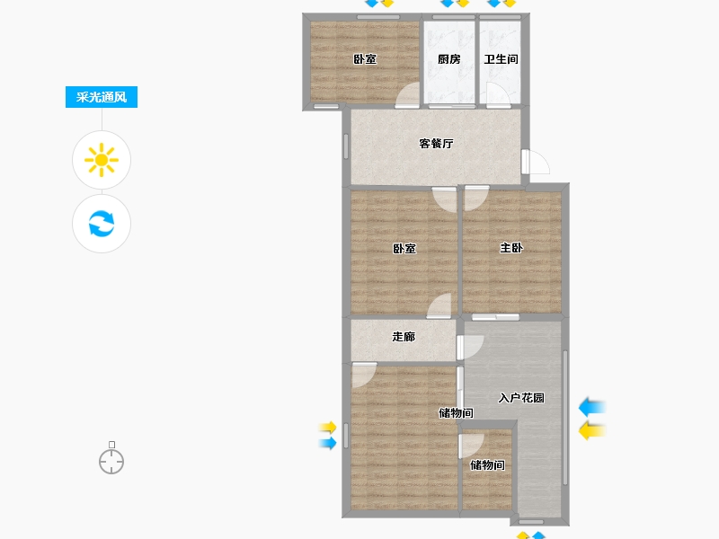 江苏省-南京市-扬子十二村-66.00-户型库-采光通风