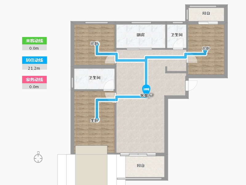 陕西省-西安市-万科东望-128.00-户型库-动静线