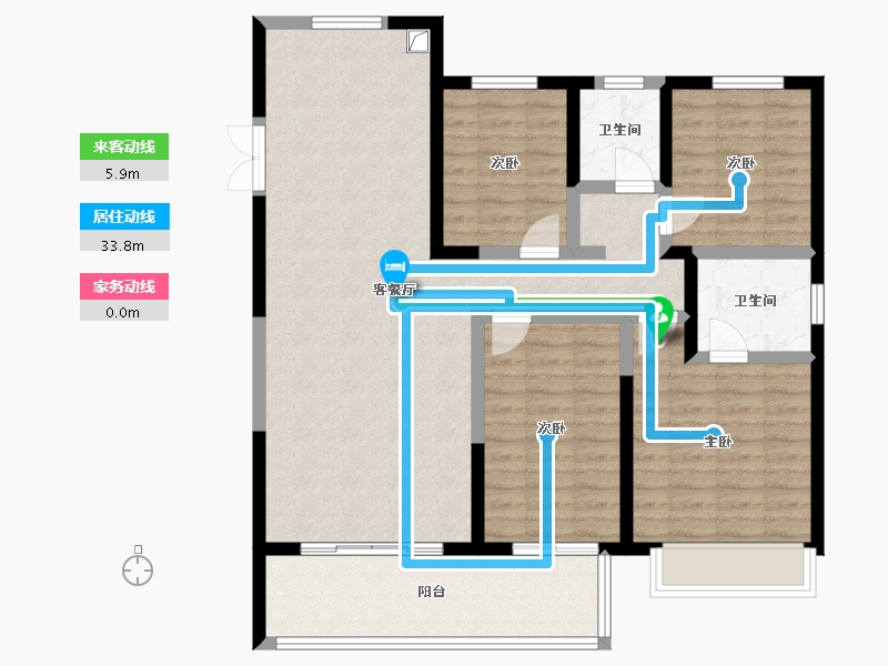 陕西省-渭南市-渭南宏帆人和府-109.60-户型库-动静线