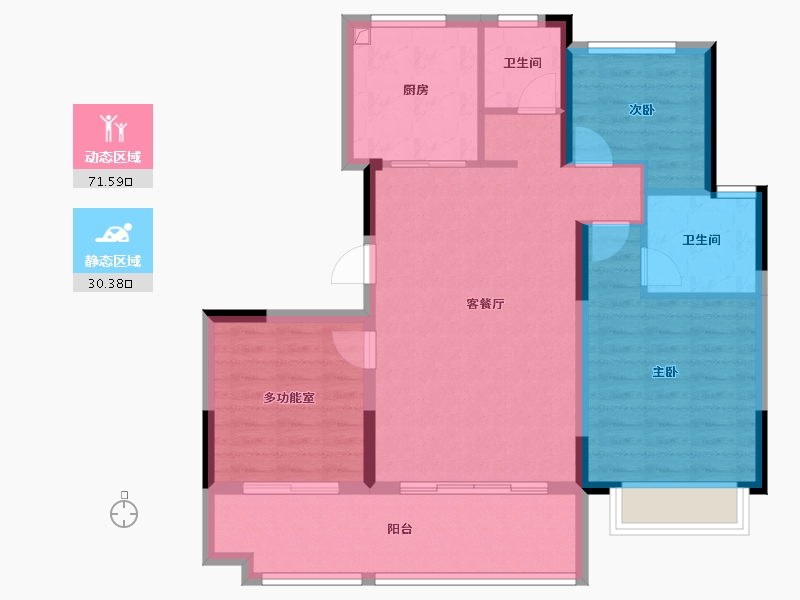 安徽省-安庆市-绿地新里城-92.00-户型库-动静分区