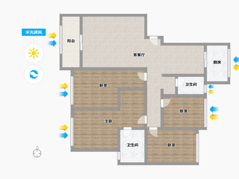 河南省-鹤壁市-朝华园-150.00-户型库-采光通风