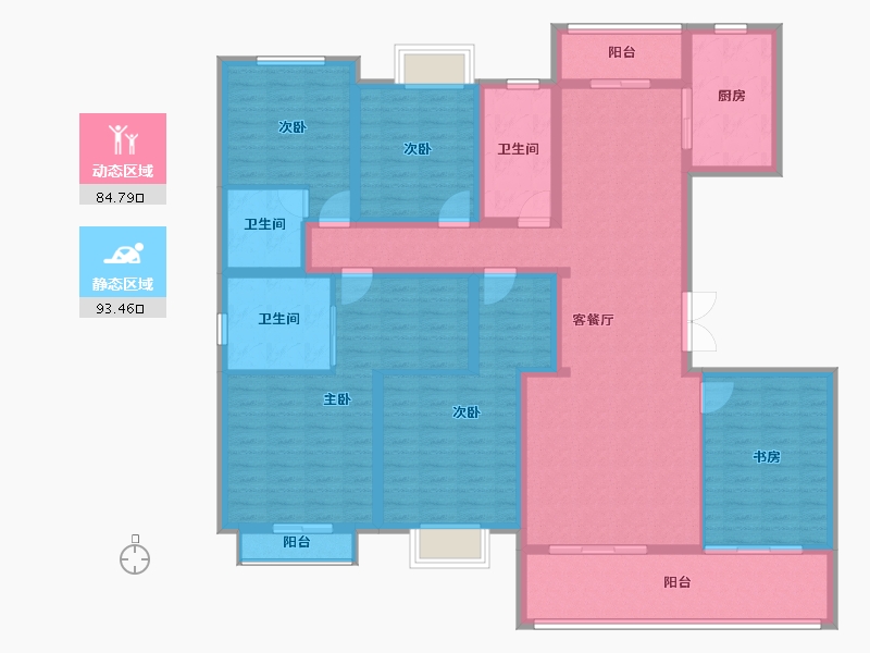 贵州省-遵义市-润扬思州壹品-168.61-户型库-动静分区