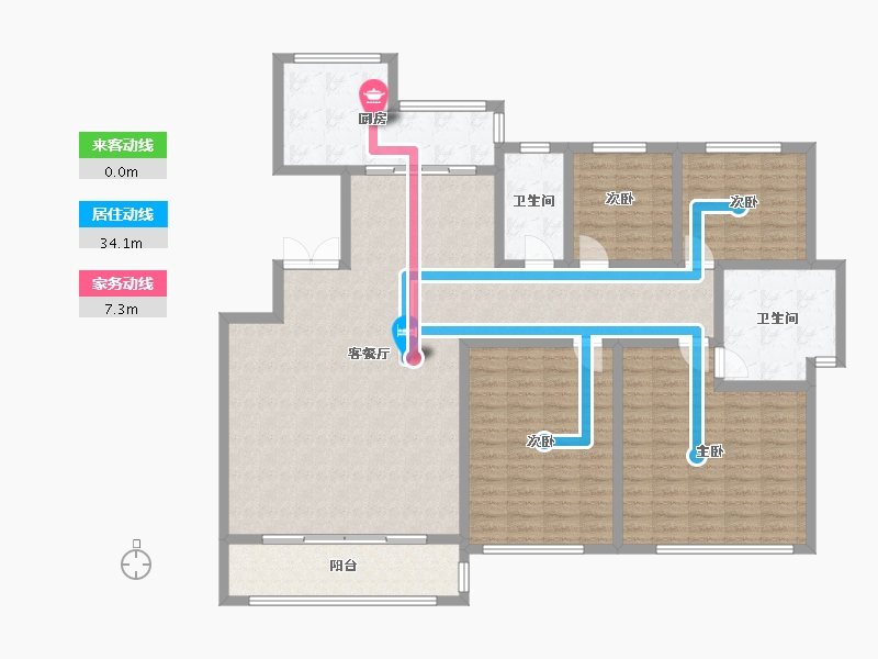 山东省-淄博市-黄金国际-西区-159.20-户型库-动静线