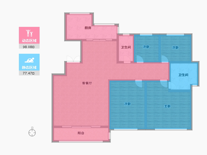 山东省-淄博市-黄金国际-西区-159.20-户型库-动静分区